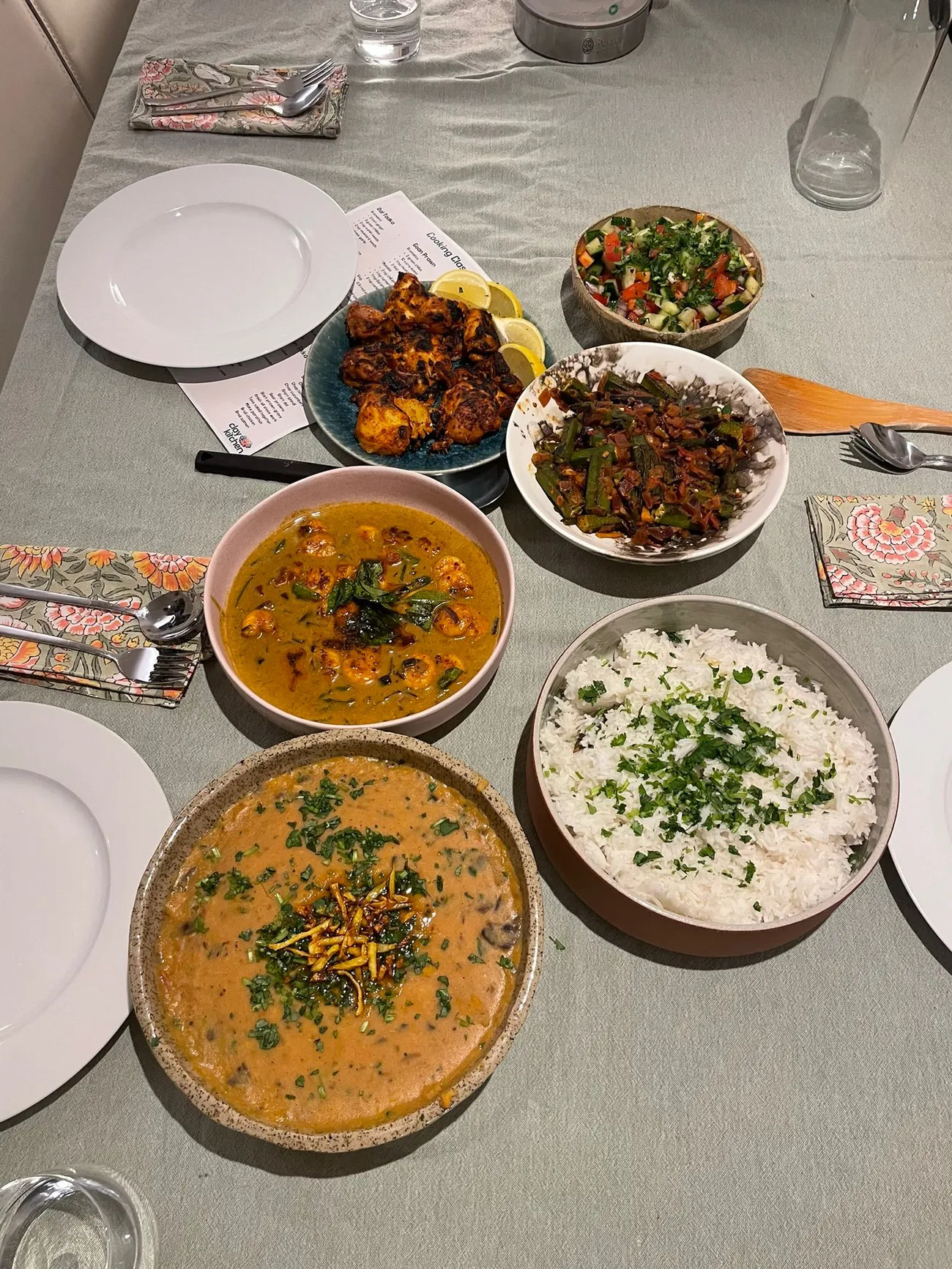 Fundamentals of Indian Cuisine menu